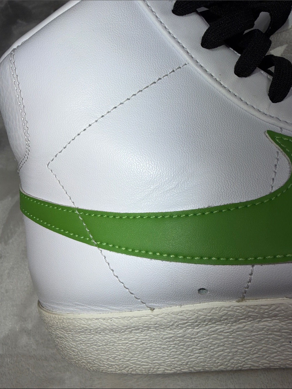Nike Blazer Mid ’77 Vintage White Black Green High Top Sneakers Size 11.5 - Picture 7 of 7